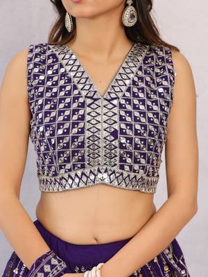Dark purple lehenga choli for womens,partywear lehenga choli 4