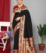 Soft Paithani Silk Blend Saree With Meenakari Weaving Design Rich Meenakari  Pallu & Blouse: Silk Weaving