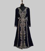 Black color luxurious Full Sleeves Handmade Moroccan Kaftan.
