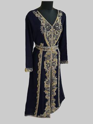 Black color Full Sleeves Handmade Moroccan Kaftan 3