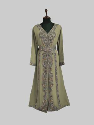 Beige color Full Sleeves Handmade Moroccan Kaftan 1