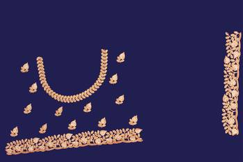 Navy Blue Zari Resham Embroidered Border Satin Party Wear Saree With Blouse Piece 5
