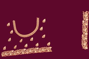 Wine Zari Resham Embroidered Border Satin Party Wear Saree With Blouse Piece 5