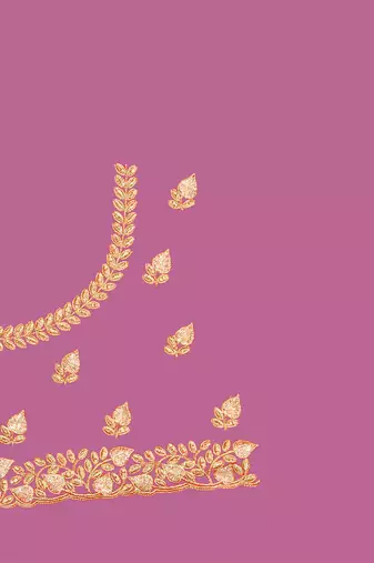 Light Purple Zari Resham Embroidered Border Satin Party Wear Saree With Blouse Piece