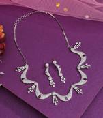 Purple color american diamond necklace set