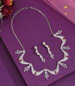 Ruby color american diamond necklace set