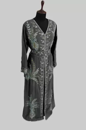 Black color Full Sleeves Handmade Moroccan Kaftan