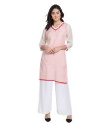 White Cotton Silk Embroidered Kurta