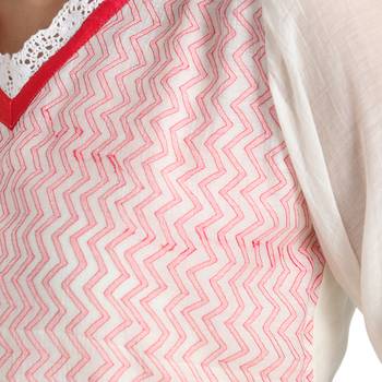 White Cotton Silk Embroidered Kurta 2