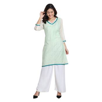 White Cotton Silk Embroidered Kurta 1