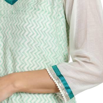 White Cotton Silk Embroidered Kurta 2