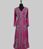 Wine color luxurious Full Sleeves Handmade Moroccan Kaftan.