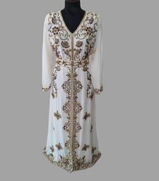 Off-White color Full Sleeves Handmade Moroccan Kaftan
