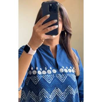 New Beautiful Cotton Zig Zag Middi Gown Dress 3