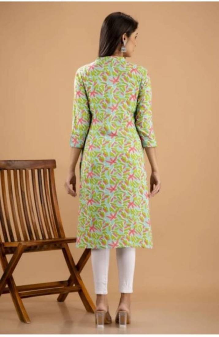 New Beautiful Green Straight Kurti