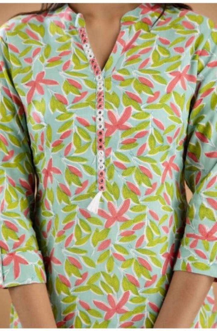 New Beautiful Green Straight Kurti