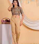 Women's Cotton Ajrakh Printed Regular Blouse Multicolor