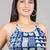Women's Cotton Blue Geomatrical Handblock Printed Freesize Backless Blouse Blue
