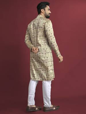 Multicolour printed pure silk straight kurta 2