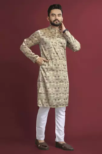Multicolour printed pure silk straight kurta