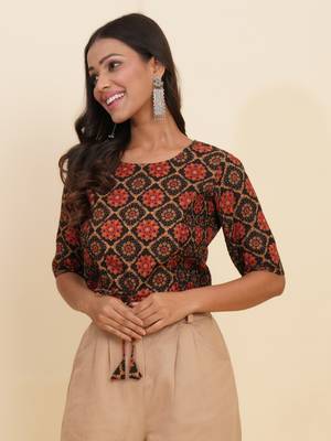 Women's Cotton Floral Printed Regular Blouse Multicolor 1