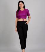 Women's Viscose Stripe Printed Regular Blouse Purple