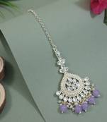 traditional kundan & pearl head piece designer jewelry hair accessory maang tikka for women 