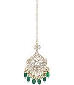 traditional kundan & pearl head piece designer jewelry hair accessory maang tikka for women 