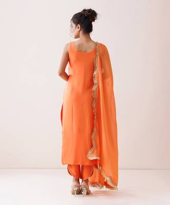 Orange square neck kurta set 5