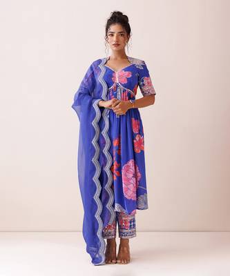 Blue dori work kurta set 1