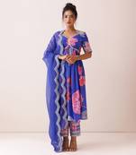 Blue dori work kurta set