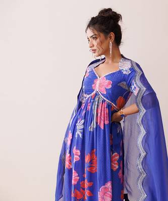 Blue dori work kurta set 2