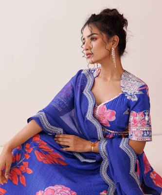Blue dori work kurta set 3