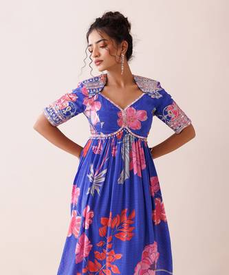 Blue dori work kurta set 4