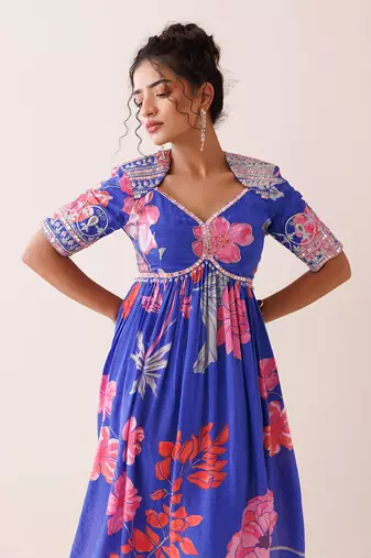Blue dori work kurta set