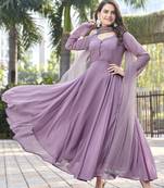 Fox Georgette Fabric Fully Flair Anarkali Gown With Dupatta And Pent