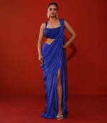 Saphire crepe slit saree