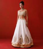 Ivory mirror gaze lehenga set