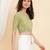 Women's Cotton Floral Printed Regular Blouse Green