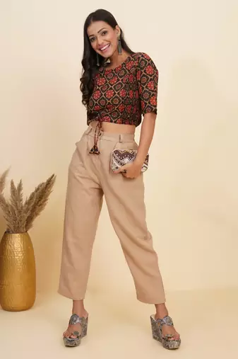 Women's Cotton Floral Printed Regular Blouse Multicolor