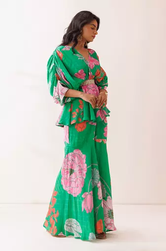 Green crepe co-ord set
