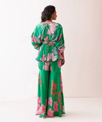 Green crepe co-ord set 5
