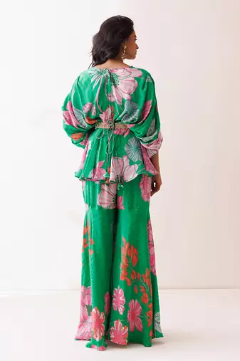 Green crepe co-ord set