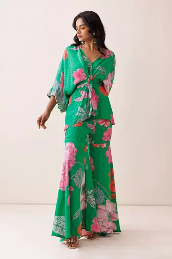 Green crepe co-ord set