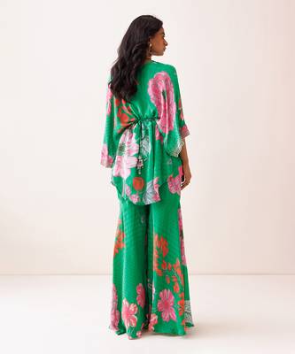 Green crepe co-ord set 5