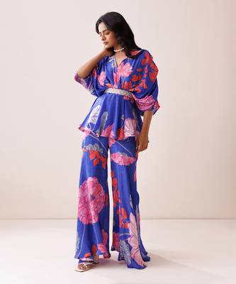 Blue crepe co-ord set 2