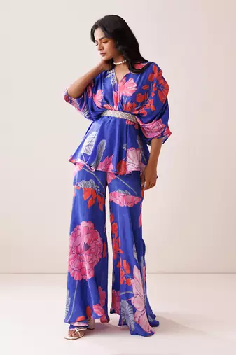 Blue crepe co-ord set