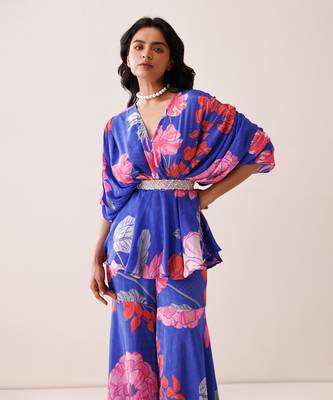 Blue crepe co-ord set 3