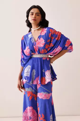 Blue crepe co-ord set