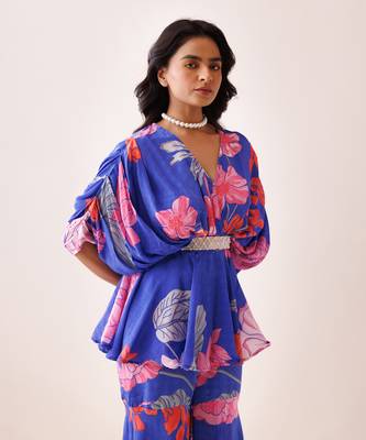 Blue crepe co-ord set 4